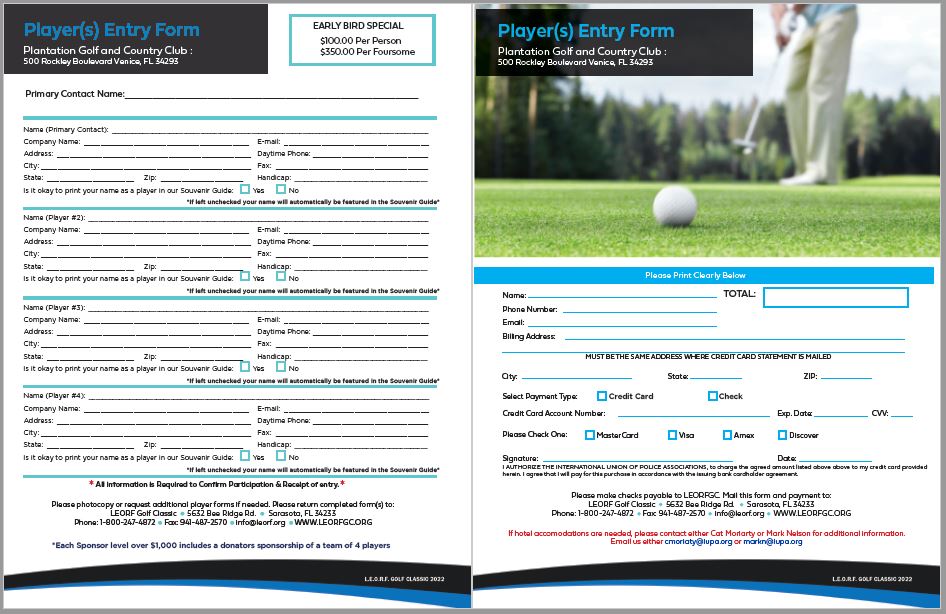 Registration - LEORF Golf Classic 2022